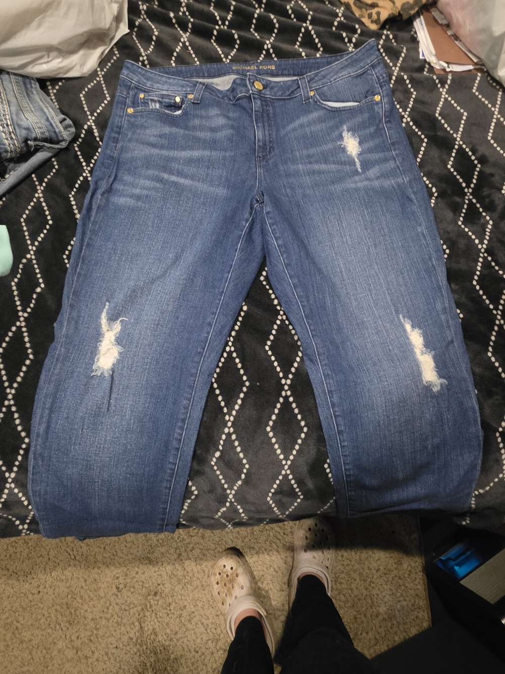 Michael Kors Women's Distressed Blue Jeans